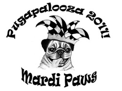 2011 Pugapalooza Adult T-Shirt: Mardi Paws - Click Image to Close