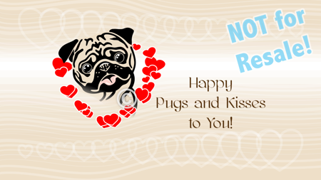 Pug Dog Valentine's Screen Wallpaper - Click Image to Close
